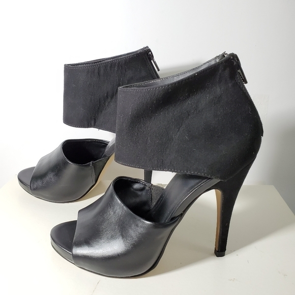 Apt.9 Women's Black Peep Toe Ankle Strap Shoes Sz 6.5 Sexy Night Out Whimsigoth - Picture 2 of 10